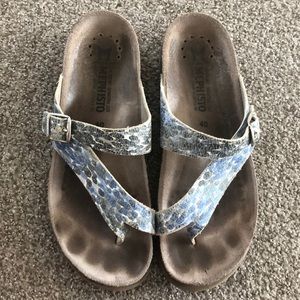 Mephisto Helen Blue Multi color Leather Sandals Size 40